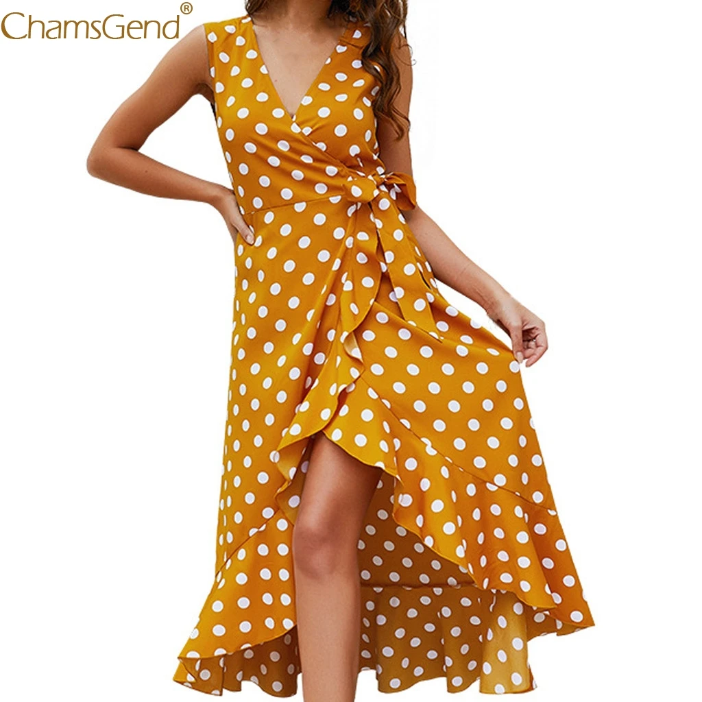 Women V-Neck Lrregularity summer dresses women 2019 summer dress beach long dress elegant V-Neck Sleeveless Wave Point Mar
Women V-Neck Lrregularity summer dresses women 2019 summer dress beach long dress elegant V-Neck Sleeveless Wave Point Mar
