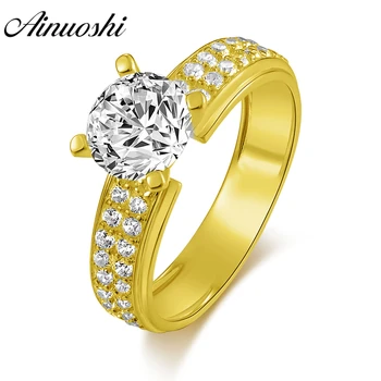 AINUOSHI Luxury 14K Solid Yellow Gold Band Ring Double Pave Setting Drills 7mm Round SONA Diamond Wedding Engagement Women Ring
AINUOSHI Luxury 14K Solid Yellow Gold Band Ring Double Pave Setting Drills 7mm Round SONA Diamond Wedding Engagement Women Ring