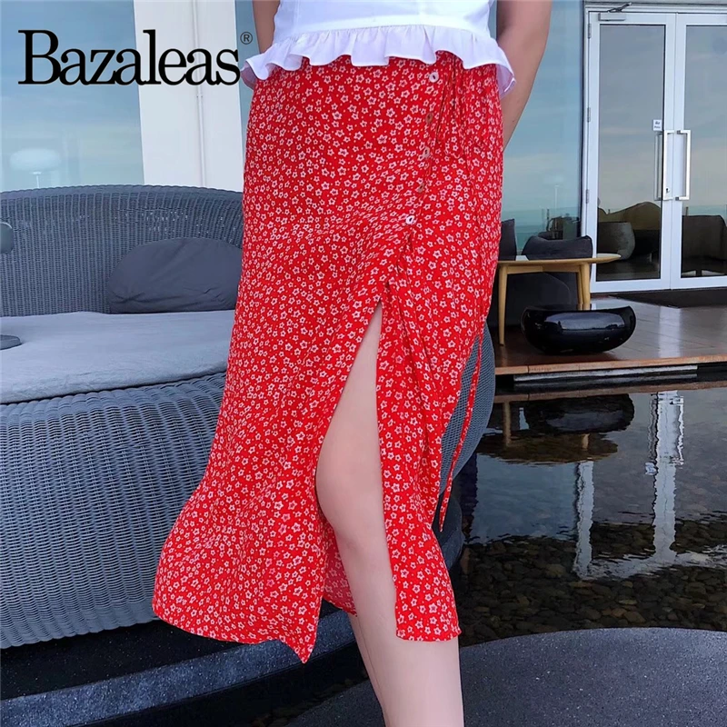 Bazaleas Red Chiffon Midi Skirt Fashion Ties in Front 6 Buttons Side Open Skirts Vintage France Side Split Women Skirts Casual
Bazaleas Red Chiffon Midi Skirt Fashion Ties in Front 6 Buttons Side Open Skirts Vintage France Side Split Women Skirts Casual