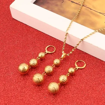 Bead Pendant Necklaces & Earrings Sets for Women Teenage Girls Gold Color Round Ball Jewelry Party Gifts
Bead Pendant Necklaces & Earrings Sets for Women Teenage Girls Gold Color Round Ball Jewelry Party Gifts