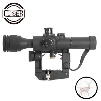 LUGER Tactical 4x26 Red Illuminated Riflescope Optics Sight SVD Dragunov Rifle Series AK For Hunting Shooting Airsoft Air Guns
LUGER Tactical 4x26 Red Illuminated Riflescope Optics Sight SVD Dragunov Rifle Series AK For Hunting Shooting Airsoft Air Guns