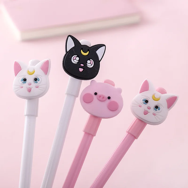 Cute Cartoon Sailor Moon Cat Pink Pig Gel Pen Creative Anime Girl Heart Animal Black Ink Pen for Kids Gifts School Stationery
Cute Cartoon Sailor Moon Cat Pink Pig Gel Pen Creative Anime Girl Heart Animal Black Ink Pen for Kids Gifts School Stationery