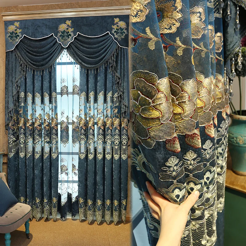 FYFUYOUFY European style Upmarket chenille embroidered curtain Retro court spun gold embroidery tulle curtain living room
FYFUYOUFY European style Upmarket chenille embroidered curtain Retro court spun gold embroidery tulle curtain living room