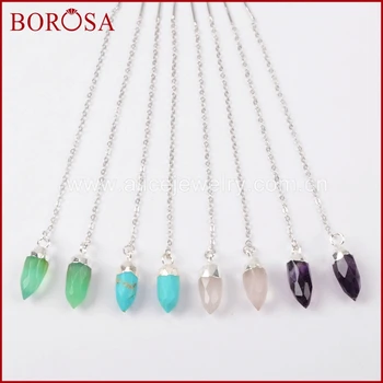 BOROSA Pure Silver Color Point Multi-kind Stone Threader Earrings for Women,5pairs Druzy Natural Stones Drop Earrings SS174
BOROSA Pure Silver Color Point Multi-kind Stone Threader Earrings for Women,5pairs Druzy Natural Stones Drop Earrings SS174