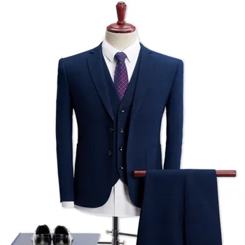 2019 new thick wool groom wedding dress suit men's casual fashion business three-piece suit (jacket + vest + trousers) blazer
2019 new thick wool groom wedding dress suit men's casual fashion business three-piece suit (jacket + vest + trousers) blazer