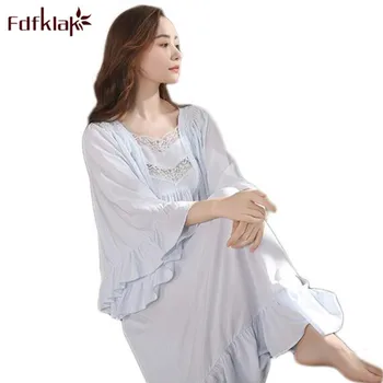 Fdfklak Women Long Nightgown Spring Autumn Princess Nightgown Cotton Sleepwear Home Suit Female Nightgowns Sleepshirts Q652
Fdfklak Women Long Nightgown Spring Autumn Princess Nightgown Cotton Sleepwear Home Suit Female Nightgowns Sleepshirts Q652