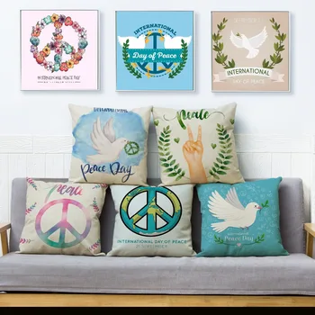Peace Day Peace Pigeon Print Cuhsion Cover Beige Linen Pillowcase 45*45 Square Throw Pillows Covers Sofa Home Decor Pillow Case
Peace Day Peace Pigeon Print Cuhsion Cover Beige Linen Pillowcase 45*45 Square Throw Pillows Covers Sofa Home Decor Pillow Case