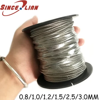 304 stainless Steel Wire Rope Lifting Cable 5M 7X7 Structure 0.8mm,1mm 1.5mm 2.5mm 3mm Diameter DIY Wire Rope Metal Wires
304 stainless Steel Wire Rope Lifting Cable 5M 7X7 Structure 0.8mm,1mm 1.5mm 2.5mm 3mm Diameter DIY Wire Rope Metal Wires