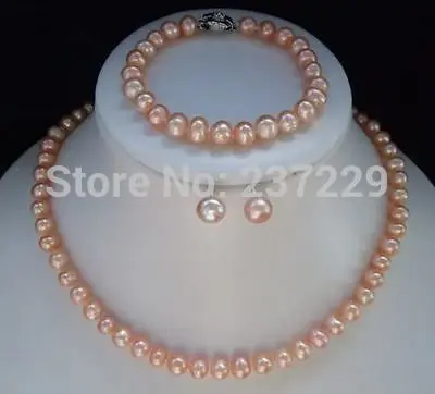 Wholesale price ^^^7-8mm Pink Akoya Pearl Necklace Bracelet Earring Sets $30% OFF 1103 | Украшения и аксессуары