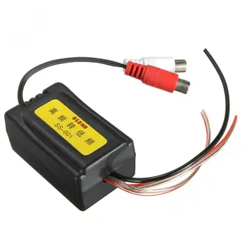 High to Low Level Car Speaker RCA Converter with Ground Wire 2 Channel and 5 Wire 6.5 x 3.9 x 3cm