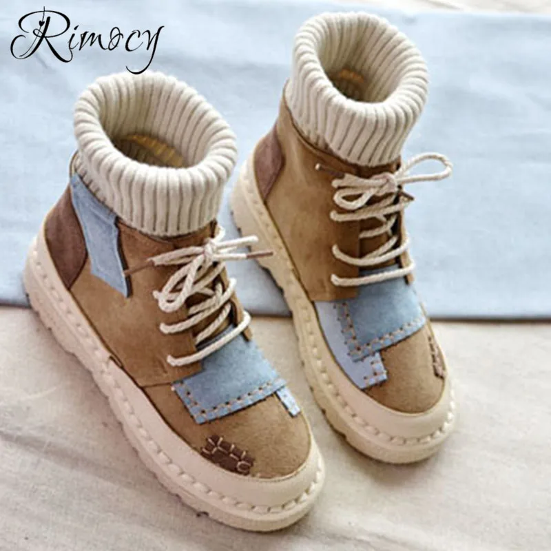 RIMOCY botines mujer 2019 spring ankle boots women knitted round toe patchwork colorful shoes woman flat heel casual shoes
RIMOCY botines mujer 2019 spring ankle boots women knitted round toe patchwork colorful shoes woman flat heel casual shoes