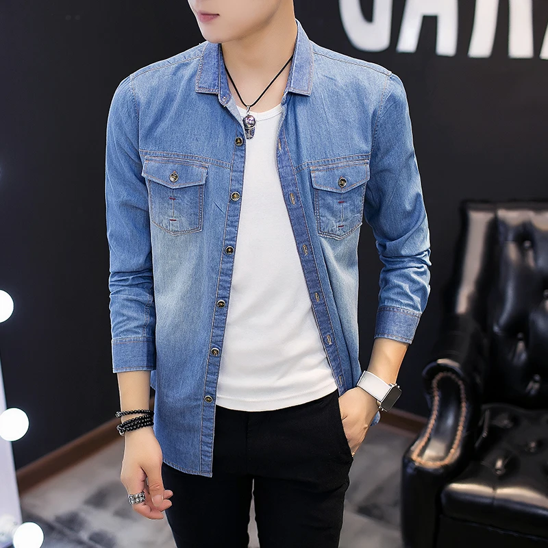2019 Spring Denim Shirt Men Long Sleeve Casual Plus Size Mens Shirts Solid Quality Cotton Jeans Shirt Male Brand Clothing 5XL-M
2019 Spring Denim Shirt Men Long Sleeve Casual Plus Size Mens Shirts Solid Quality Cotton Jeans Shirt Male Brand Clothing 5XL-M