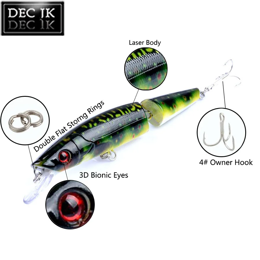 1PCS Minnow Sea Artificial Fishing Lures Tackle Multi Section Lure Bait Fish Fake Hard Laser Bait Set Wobblers For Pike Trolling (1)