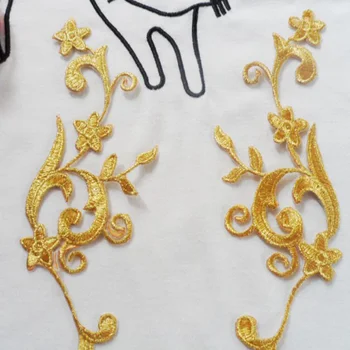 Gold and Silver applique mirror pair iron-on patches embroidery applique trims 22*7cm
Gold and Silver applique mirror pair iron-on patches embroidery applique trims 22*7cm