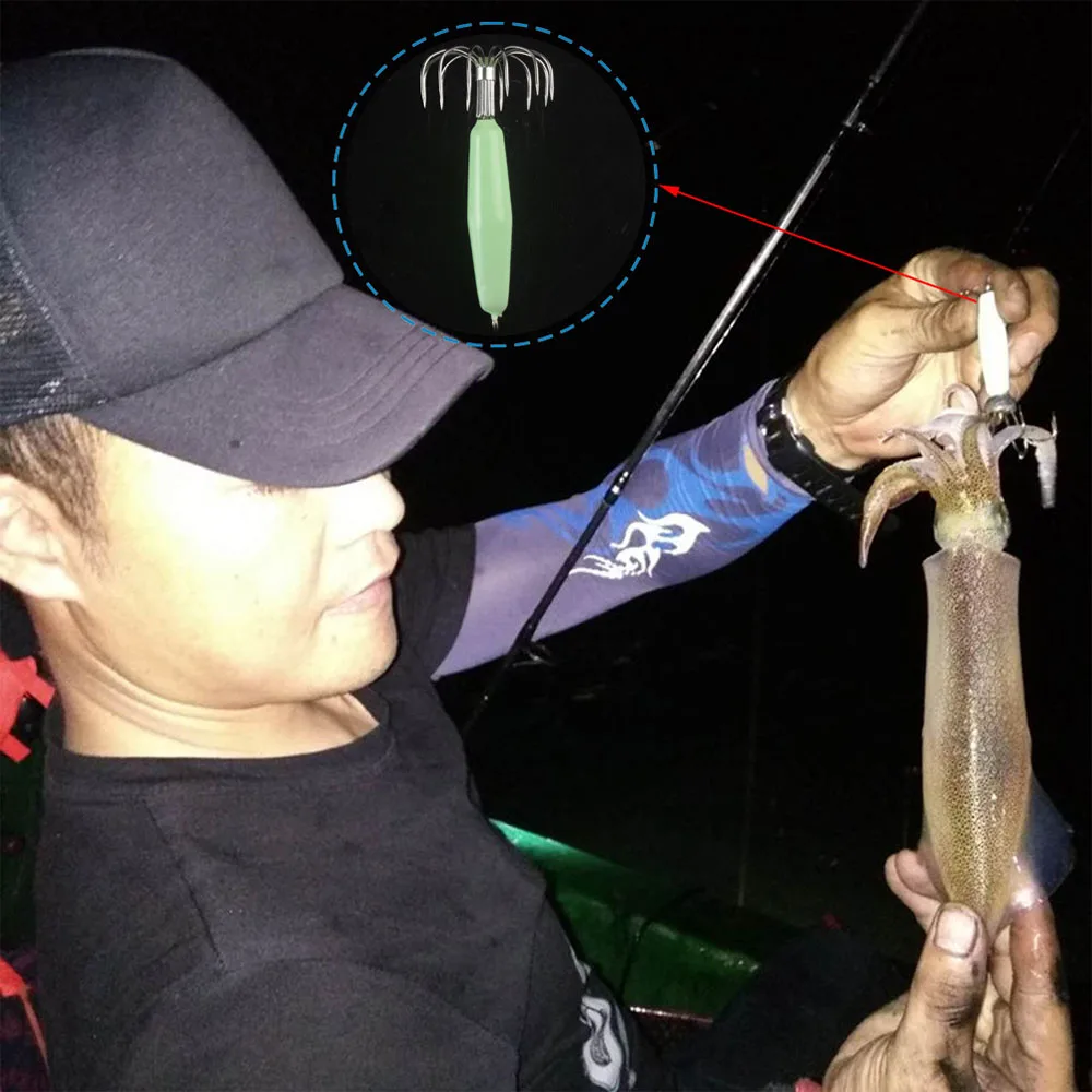 5Pcs/lot 12/16/25/35g Luminous Simulation Squid Hook Fishing Tackle Lures Squid Jig Lures with Hook
5Pcs/lot 12/16/25/35g Luminous Simulation Squid Hook Fishing Tackle Lures Squid Jig Lures with Hook