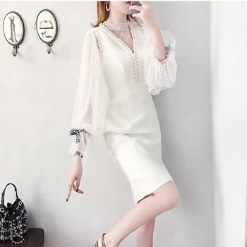 2020 Spring Autum Elegant 2 Piece sets Women Beading Vest Dress with Mesh Blouse Suits Small fragrance Shirt White Dress Sets
2020 Spring Autum Elegant 2 Piece sets Women Beading Vest Dress with Mesh Blouse Suits Small fragrance Shirt White Dress Sets