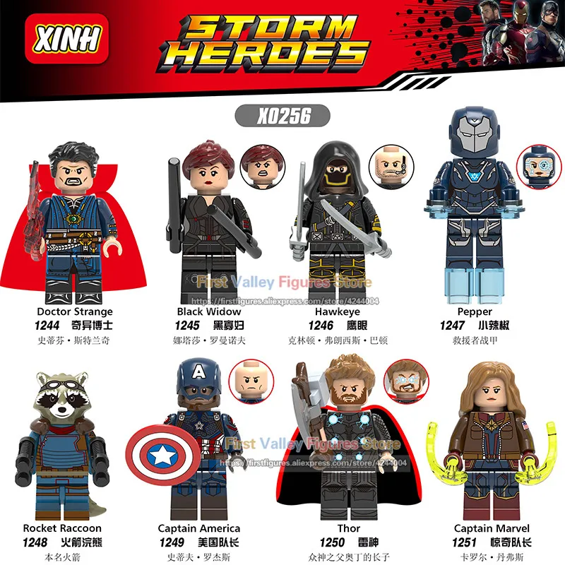 Legoe Minifigured End Game Avengers 4 Doctor Strange Black Widow Pepper Captain Building Blocks Toys For Children Gifts X0256
Legoe Minifigured End Game Avengers 4 Doctor Strange Black Widow Pepper Captain Building Blocks Toys For Children Gifts X0256