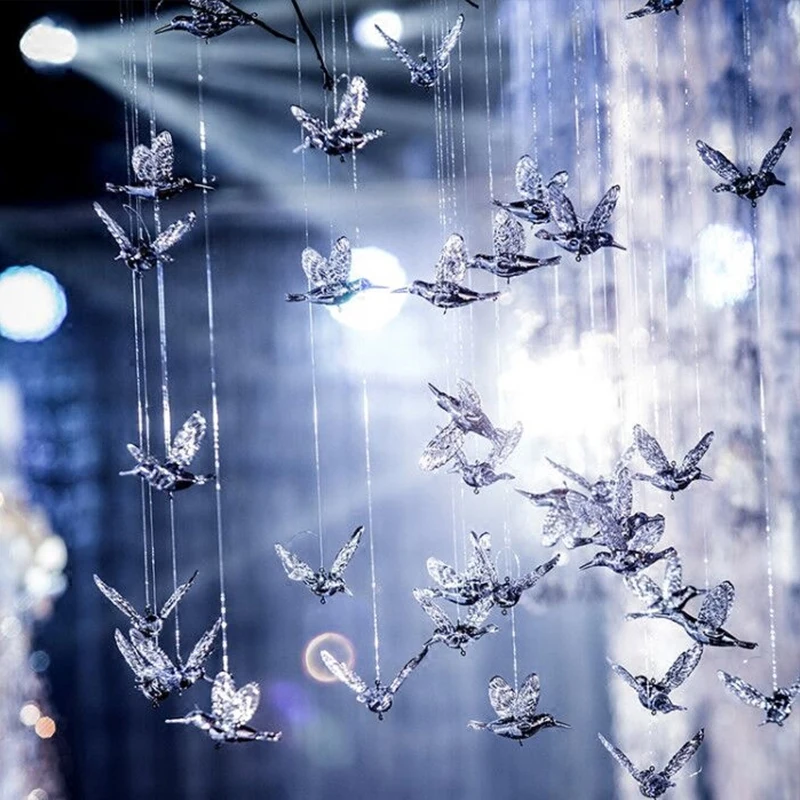 High quality European hummingbird transparent acrylic bird aerial ceiling home decoration hotel stage wedding decoration props
High quality European hummingbird transparent acrylic bird aerial ceiling home decoration hotel stage wedding decoration props