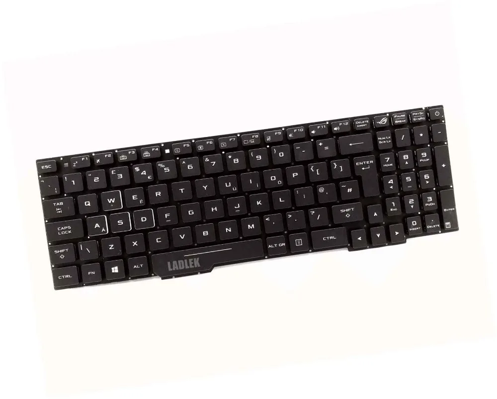 Новая Британская клавиатура с подсветкой для Asus Rog GL753VE GL753VD без Упор рук |