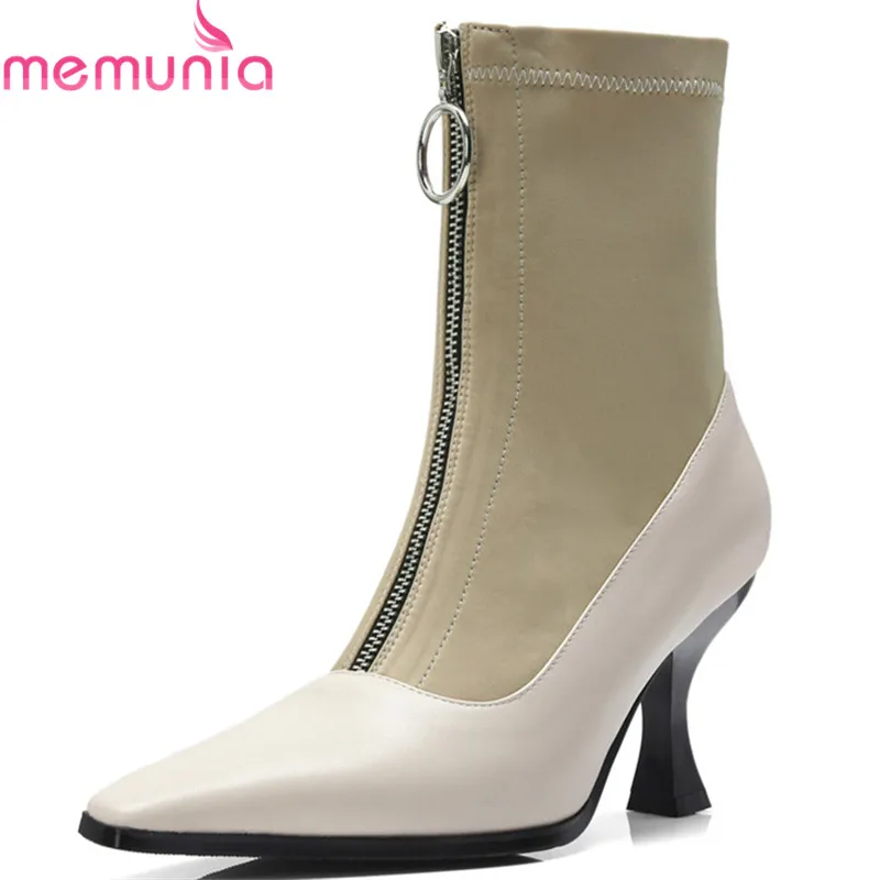 MEMUNIA 2019 top quality genuine leather ankle boots for women pointed toe autumn boots Elastic high heels shoes woman boots
MEMUNIA 2019 top quality genuine leather ankle boots for women pointed toe autumn boots Elastic high heels shoes woman boots