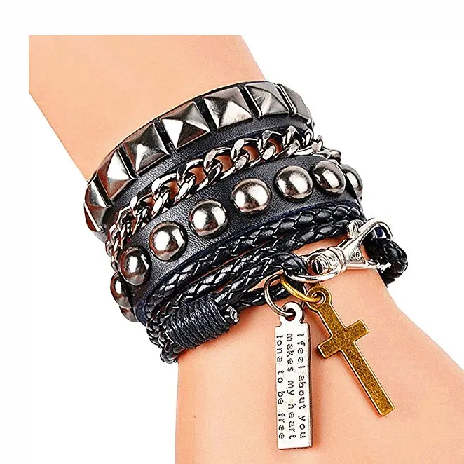 Кожаный браслет с цепями купить со скидкой в секс шопе  Фетиш и BDSM  Фетиш-белье