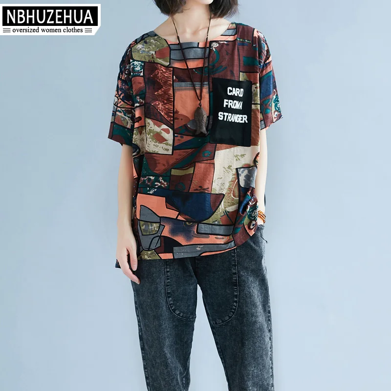 NBHUZEHUA A77 5XL 6XL Plus Size Women Clothing O-Neck Geometry Print Vintage T-Shirt Large Sizes Cotton Linen Female T Shirts
NBHUZEHUA A77 5XL 6XL Plus Size Women Clothing O-Neck Geometry Print Vintage T-Shirt Large Sizes Cotton Linen Female T Shirts