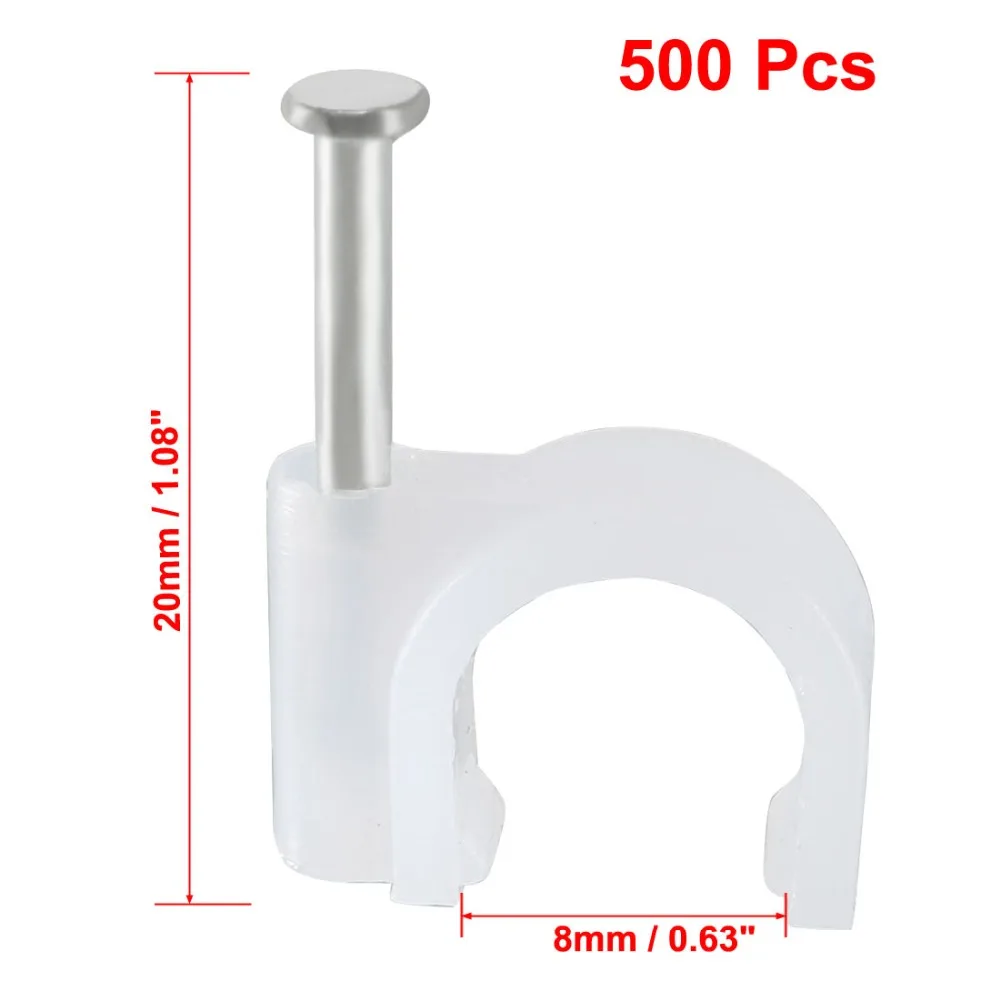 Uxcell 500pcs/lot 8mm Internal Width Circle Cable Clip Nail Inserting Type Coaxial Tacks Wire Clips White Nylon Securing Wires
Uxcell 500pcs/lot 8mm Internal Width Circle Cable Clip Nail Inserting Type Coaxial Tacks Wire Clips White Nylon Securing Wires