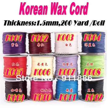 Free Shipping 200Yard/Roll 1.5mm Black Korea Waxed Polyester Beading Cords String Ropes Fit Macrame Bracelets Making Diy
Free Shipping 200Yard/Roll 1.5mm Black Korea Waxed Polyester Beading Cords String Ropes Fit Macrame Bracelets Making Diy