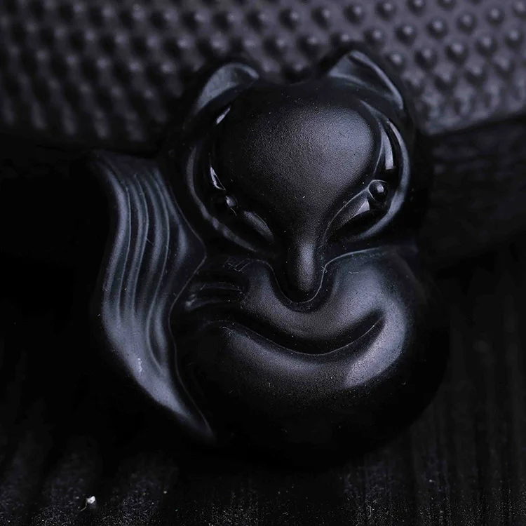 High Quality Fine carving Chinese black A obsidian carved fox black obsidian pendant necklace jewelry
High Quality Fine carving Chinese black A obsidian carved fox black obsidian pendant necklace jewelry