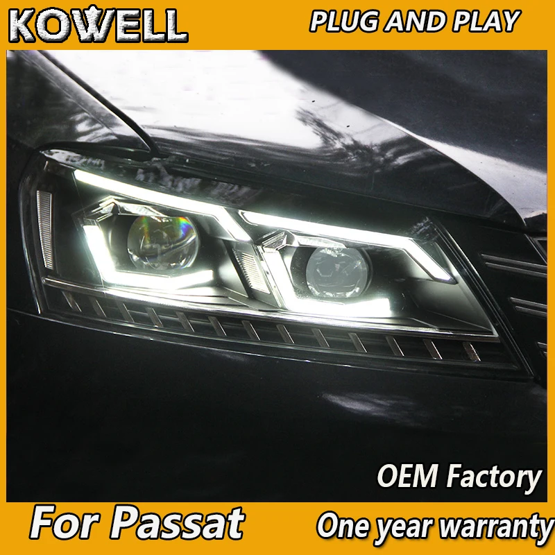 KOWELL Car Styling for VW Passat B7 US Verson 2012-2016 Headlight For DRL D2H dynamic turn signal Hid Bi Xe | Автомобили и