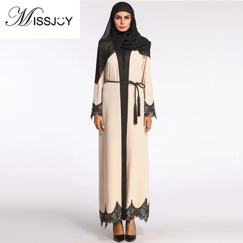 MISSJOY Abayas for women Cardigan Lace Panel Solid Color Full sleeve V-Neck Turkish Cardigan patchwork Muslim Arab Robe Dresses
MISSJOY Abayas for women Cardigan Lace Panel Solid Color Full sleeve V-Neck Turkish Cardigan patchwork Muslim Arab Robe Dresses