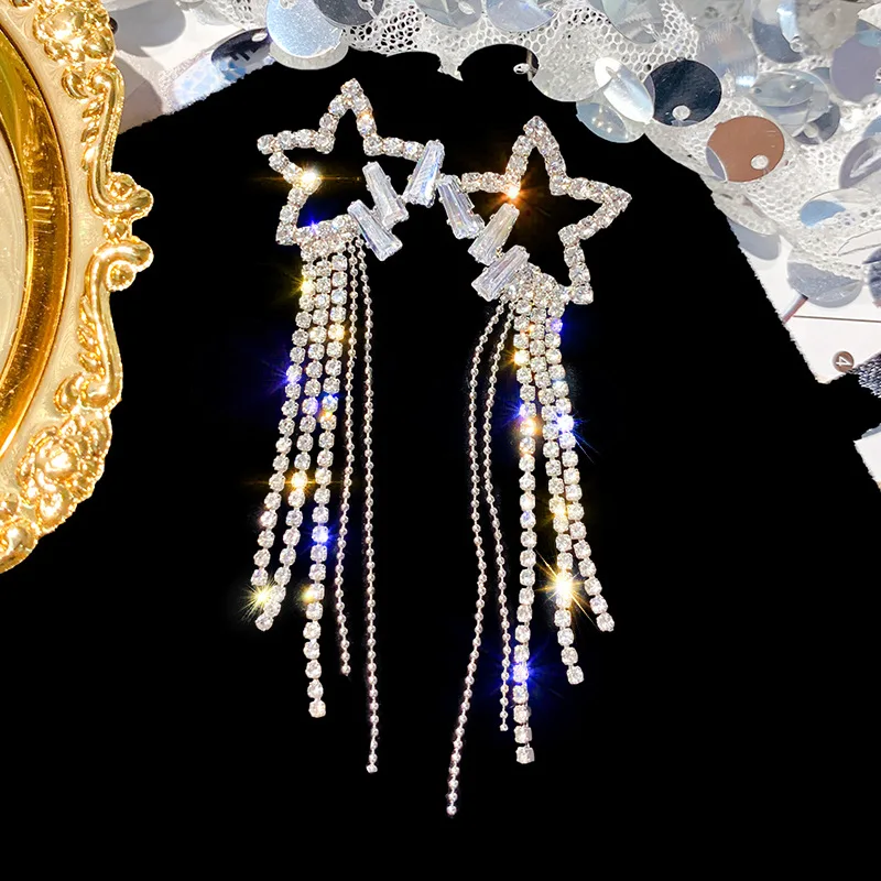 2019 New Arrival Crystal Trendy Women Dangle Earrings Pentagonal Star Earrings Long-style Crystal Eardrop Earrings For Female
2019 New Arrival Crystal Trendy Women Dangle Earrings Pentagonal Star Earrings Long-style Crystal Eardrop Earrings For Female
