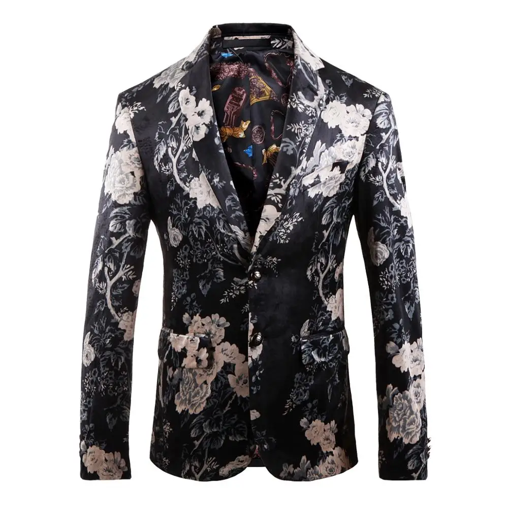 2019 Men'S High Quality Blazer Silver Print Party Wedding Festival Fashion Jacket Stage Costume Singer Slim Suit Coat
2019 Men'S High Quality Blazer Silver Print Party Wedding Festival Fashion Jacket Stage Costume Singer Slim Suit Coat