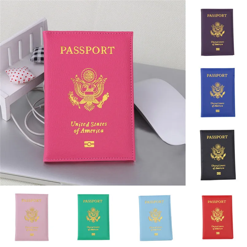 Фото Защитный кошелек для американского пассажира мягкая обложка паспорта и визиток |