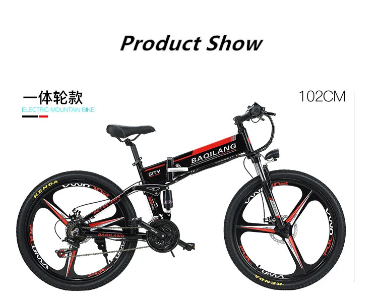 Cheap X-front 48V 350W 10 12.8A Lithium Battery Mountain Electric Bike 27 Speed moto Electric Bicycle downhill 26 inch Foldable ebike 18