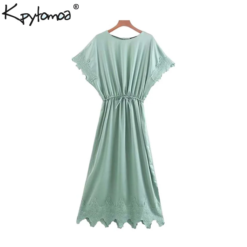 Vintage Stylish Soft Touch Lace Patchwork Midi Dress Women 2019 Fashion Short Sleeve Drawstring Dresses Casual Vestidos Mujer
Vintage Stylish Soft Touch Lace Patchwork Midi Dress Women 2019 Fashion Short Sleeve Drawstring Dresses Casual Vestidos Mujer