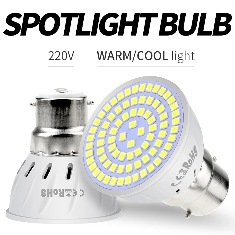 

Led Lamp B22 Energy Saving Spotlight 240V E14 LED Corn Bulb MR16 Ceiling Light 48 60 80leds GU10 Spot Led 220V Ampoule LED E27