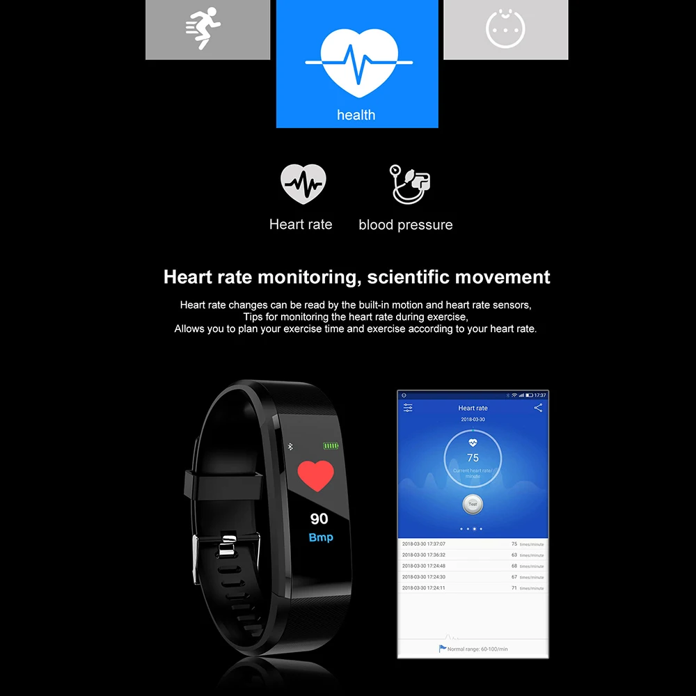id115 plus 0.96 inch smart bracelet