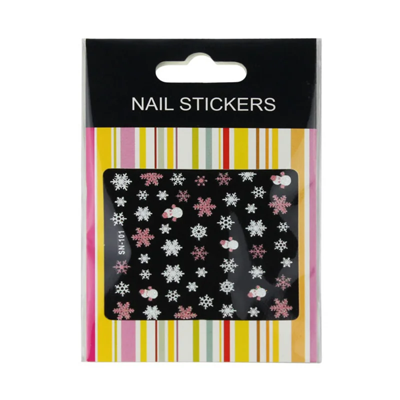 New stickers for nails 1PC 3D Nail Art Stickers Decals Decorations Snowflake Snowman Design nail art decorations LS0111 | Красота и