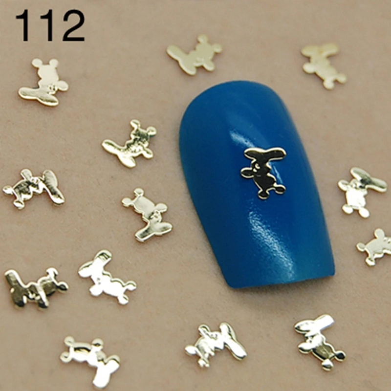 

K112 Rabbit shape Golden Metal Nail Art Jewelry Nail Decoration Tiny Slice Metal Stud Accessories
