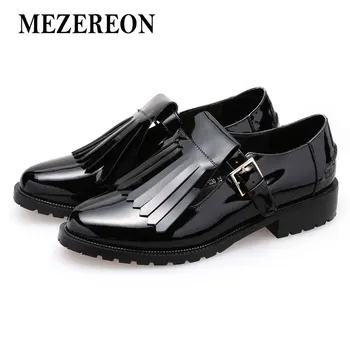MEZEREON Women Flats Fashion Tassels Shoes Woman Spring Autumn Loafers Genuine Leather Footwear Women Flat Shoes With Buckles
MEZEREON Women Flats Fashion Tassels Shoes Woman Spring Autumn Loafers Genuine Leather Footwear Women Flat Shoes With Buckles