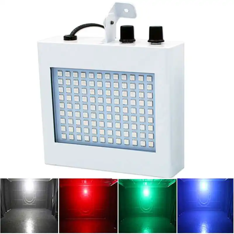 108 SMD 5050 Leds Stage Lamp Mini White Auto 108pcs Strobe Light For Bar Clubs Disco Party Voice Sound Activated Stage Effect
108 SMD 5050 Leds Stage Lamp Mini White Auto 108pcs Strobe Light For Bar Clubs Disco Party Voice Sound Activated Stage Effect
