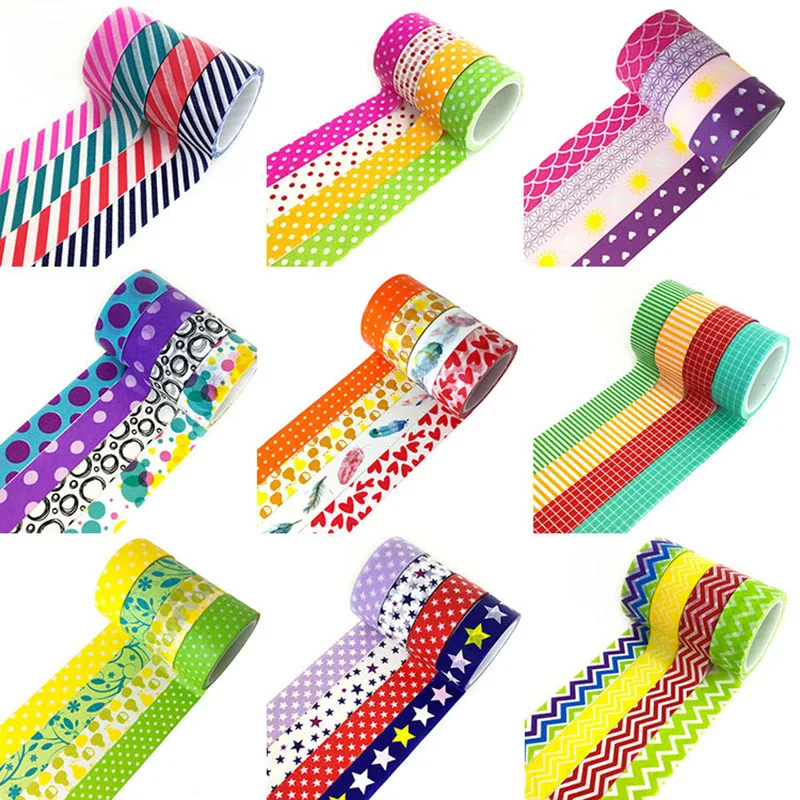 4 Rolls Washi Tapes Set Wave Dot Heart Stripe Gift Wrapping Tape Home Decor DIY Craft for Girls Masking Tape Japanese Paper
4 Rolls Washi Tapes Set Wave Dot Heart Stripe Gift Wrapping Tape Home Decor DIY Craft for Girls Masking Tape Japanese Paper