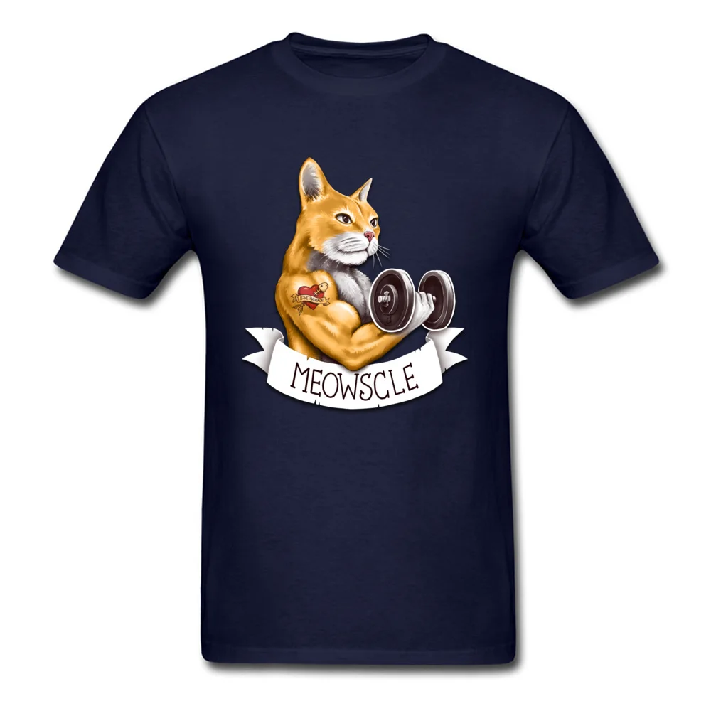 Meowscle Casual Labor Day All Cotton Round Collar Man Tops Shirts Casual Tops Tees Company Short Sleeve T Shirt Meowscle navy