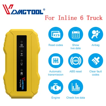 Vdiagtool NEW V-link for Cummins Inline 6 Truck Adapter Heavy Duty Diagnostic Tool Scanner wifi Version Better Than INLINE 5
Vdiagtool NEW V-link for Cummins Inline 6 Truck Adapter Heavy Duty Diagnostic Tool Scanner wifi Version Better Than INLINE 5