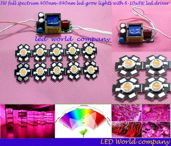 free shipping 2016 New Arrival , 10pcs 3w full spectrum led 380-840nm +1pcs 6-10x3w 600mA led driver led DIY led light 
free shipping 2016 New Arrival , 10pcs 3w full spectrum led 380-840nm +1pcs 6-10x3w 600mA led driver led DIY led light