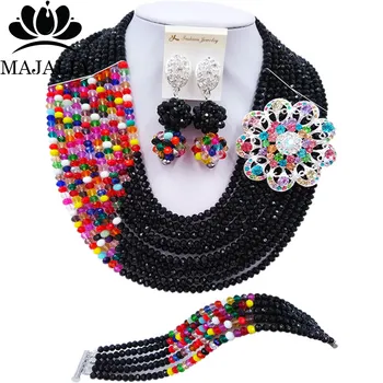 Majalia Fashion Classic Nigeria Wedding African Beads Jewelry Set Black Crystal Necklace Bridal Jewelry Sets 10CZ0031
Majalia Fashion Classic Nigeria Wedding African Beads Jewelry Set Black Crystal Necklace Bridal Jewelry Sets 10CZ0031