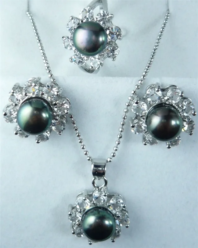 wholesale simple black shell pearl silver plated pendant earring and ring(#7.8.9) jewelry set 003 5.31
wholesale simple black shell pearl silver plated pendant earring and ring(#7.8.9) jewelry set 003 5.31