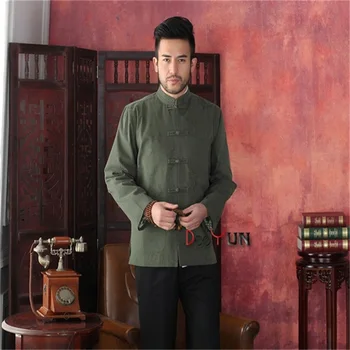 

New Fashion Green Men's Tang Suit Classic Chinese Style Top Hidden Dragon Jacket Button Coat S M L XL XXL XXXL