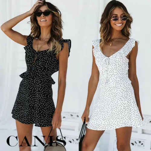 Meihuida 2019 Fashion Women Sleeveless Wrap Boho Polka Dot Mini Dress Ladies Summer Casual Sundress
Meihuida 2019 Fashion Women Sleeveless Wrap Boho Polka Dot Mini Dress Ladies Summer Casual Sundress